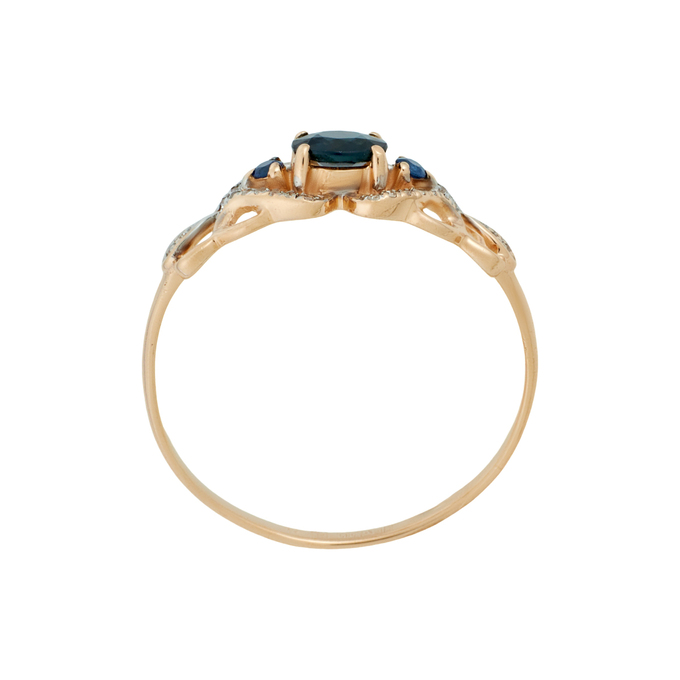 Кольцо из золота 585 пробы c сапфирами и бриллиантами, Л 4710 7674 за 22000