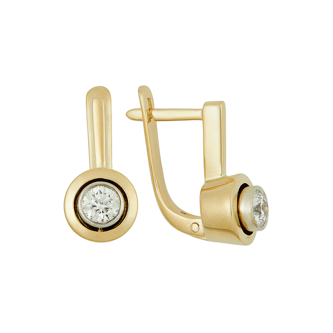 Серьги из золота 585 пробы c бриллиантами