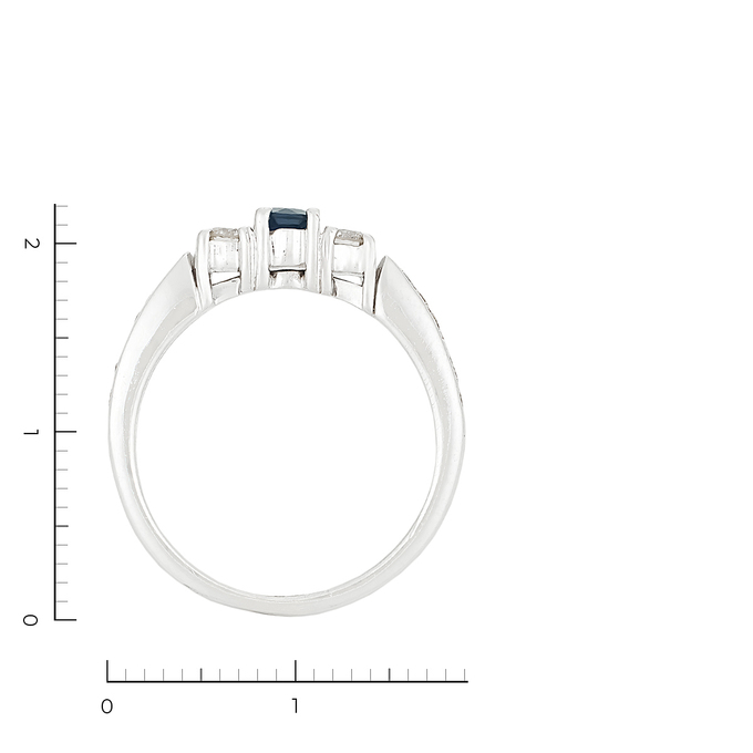 Кольцо из белого золота 585 пробы c 14 бриллиантами и 1 сапфиром, Л 0616 1806 за 37520