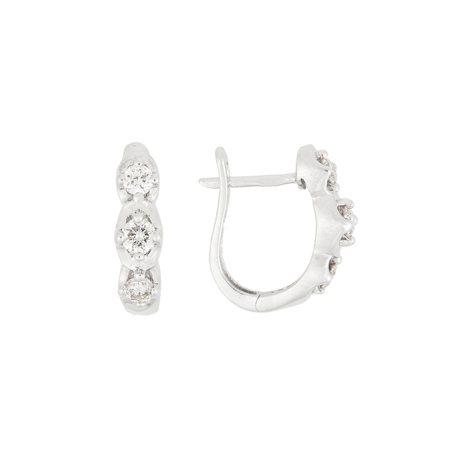 Серьги из золота 585 пробы c 6 бриллиантами
