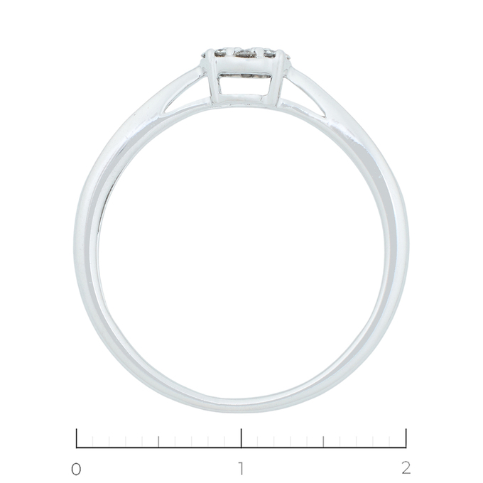 Кольцо из белого золота 585 пробы c 15 бриллиантами, Л 2809 7257 за 17940