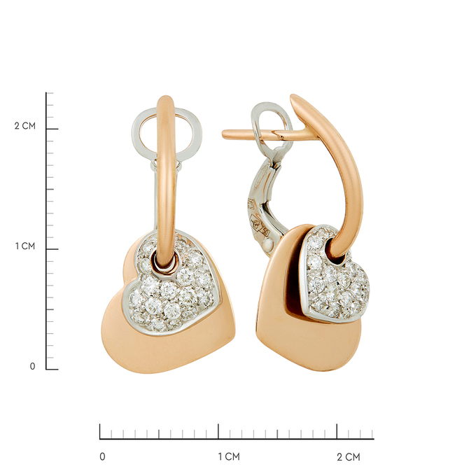 Серьги из золота 750 пробы c бриллиантами, Ц О007 1182 за 105000