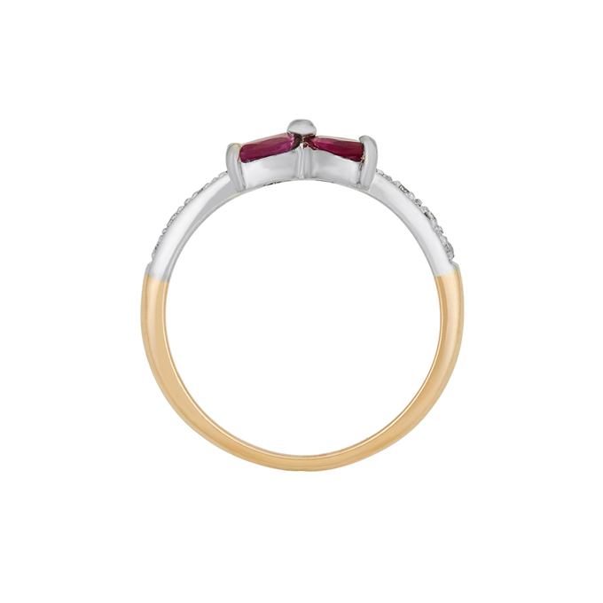 Кольцо из золота 585 пробы c рубинами и бриллиантами, Л 1911 9008 за 41920