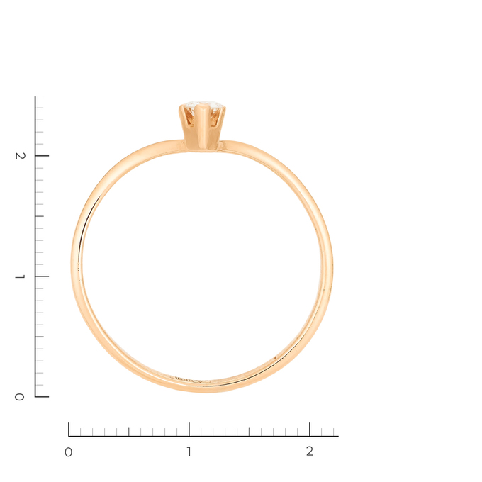 Кольцо из золота 585 пробы c 1 бриллиантом, Л 2412 0711 за 31600