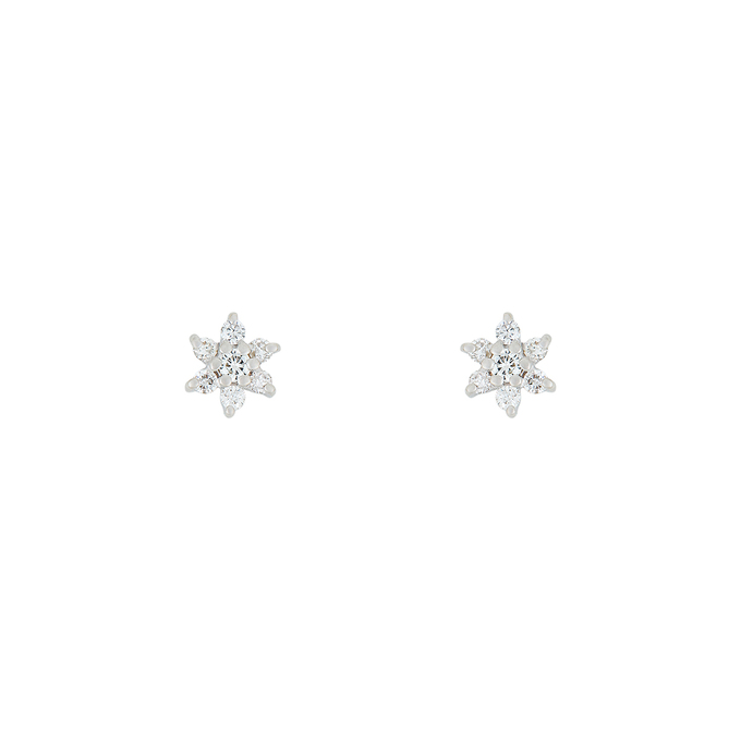 Серьга из золота 585 пробы c 7 бриллиантами