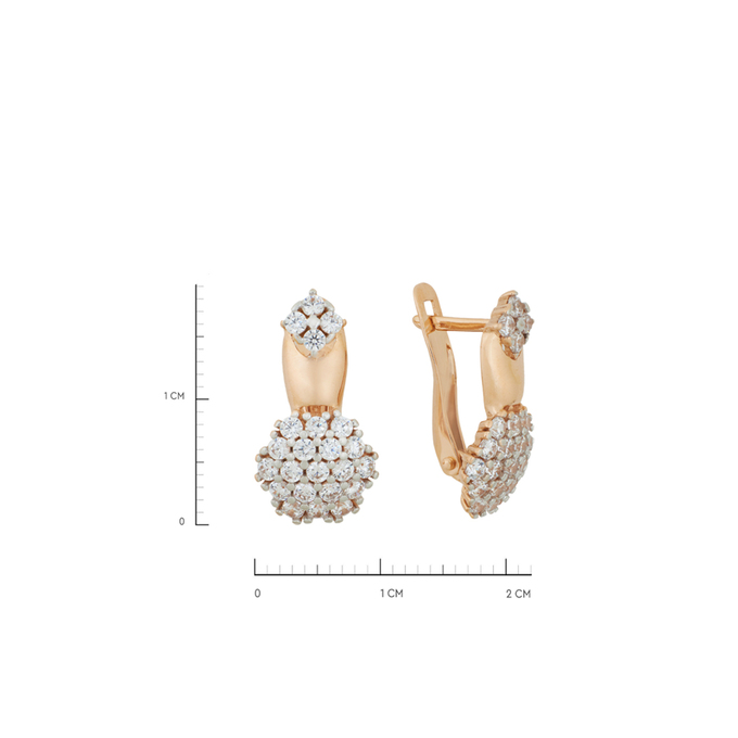 Серьги из золота 585 пробы c фианитами, Л 2912 4813 за 25120