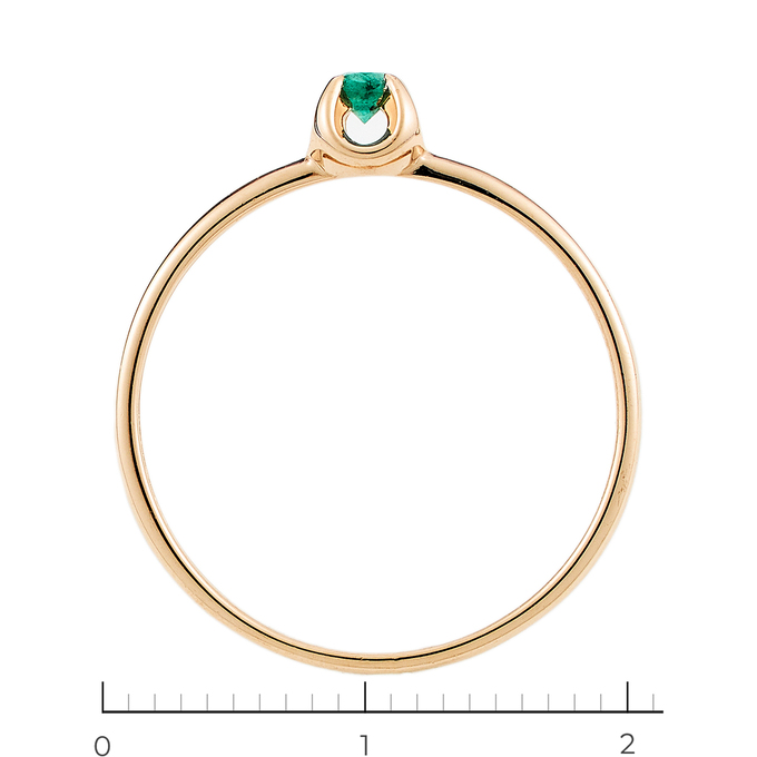 Кольцо из красного золота 585 пробы c 1 изумрудом