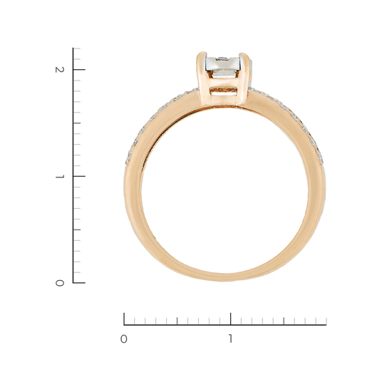 Кольцо из комбинированного золота 585 пробы c 35 бриллиантами, Л45061620 за 16800
