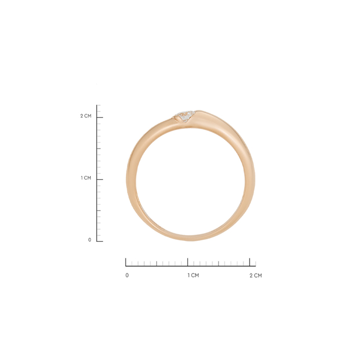 Кольцо из золота 585 пробы c бриллиантом, Л 4306 5821 за 59120