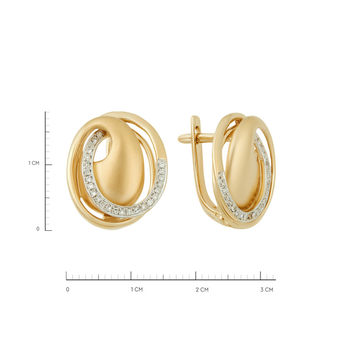 Серьги из золота 585 пробы c бриллиантами, Л 4508 4429 за 52500
