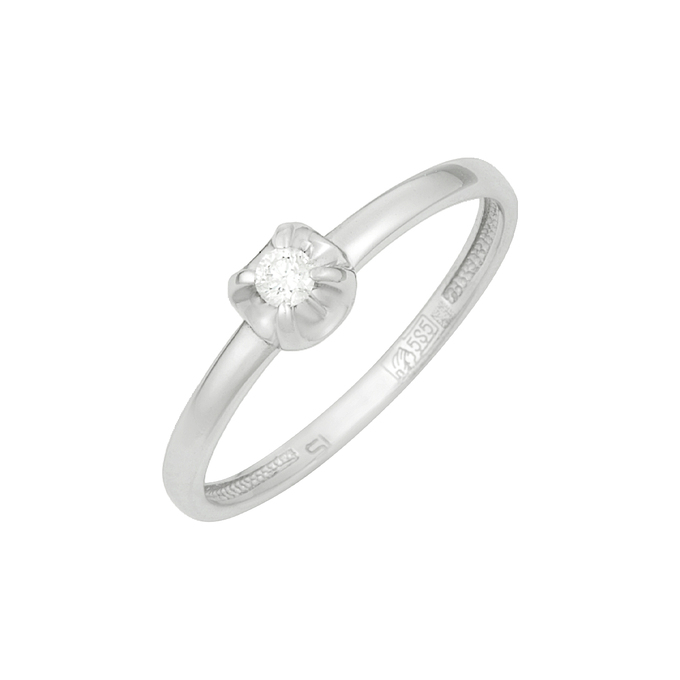 Кольцо из золота 585 пробы c бриллиантом, Л 0808 7885 за 16400