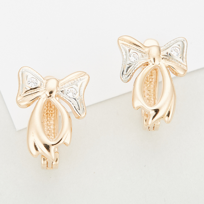 Серьги из золота 585 пробы c фианитами