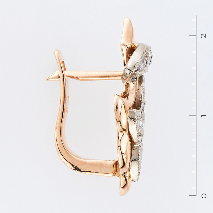Серьги из золота 585 пробы c 14 бриллиантами