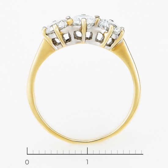 Кольцо из комбинированного золота 750 пробы c 3 бриллиантами, Л05095964 за 174250