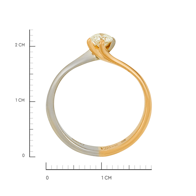 Кольцо из золота 585 пробы c бриллиантом, Л 3309 0641 за 50340