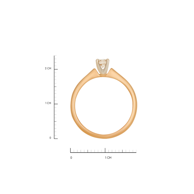 Кольцо из золота 585 пробы c бриллиантом
