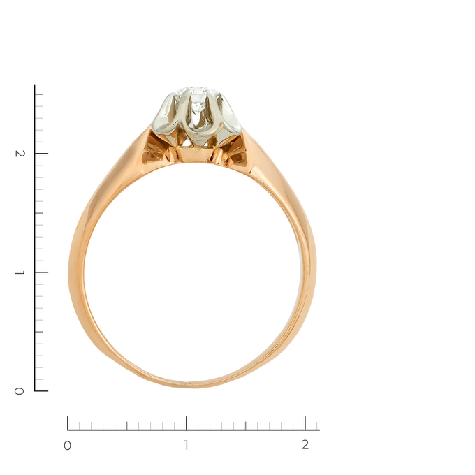 Кольцо из золота 585 пробы c 1 бриллиантом, Л 6201 2055 за 78320
