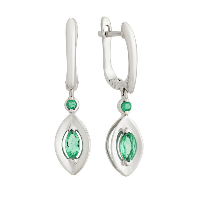 Серьги из золота 585 пробы с изумрудами, Л 0617 2058 за 49400