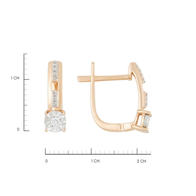 Серьги из золота 585 пробы c бриллиантами, Л 1908 9937 за 22320