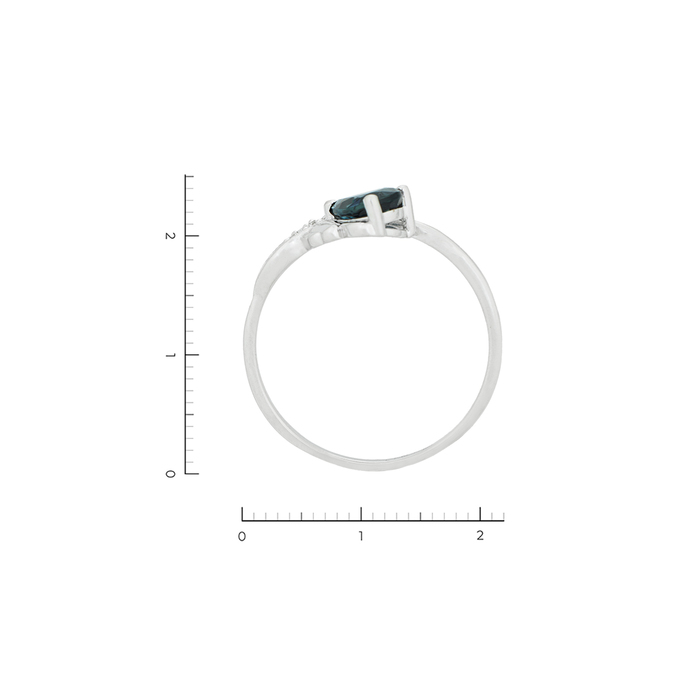 Кольцо из золота 585 пробы c 3 бриллиантами и 1 сапфиром, Л 7101 7394 за 38320