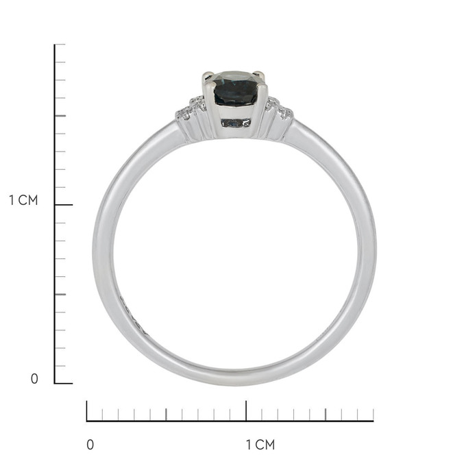 Кольцо из золота 585 пробы c сапфиром и бриллиантами