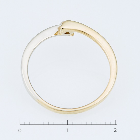 Кольцо из комбинированного золота 585 пробы c 1 бриллиантом, Л70003857 за 7875