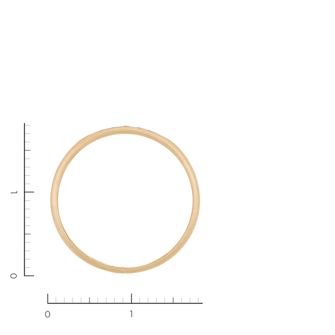 Кольцо из комбинированного золота 585 пробы c 5 бриллиантами