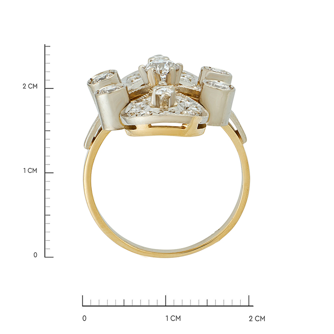 Кольцо из золота 750 пробы c бриллиантами