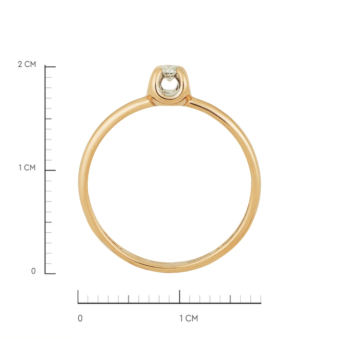 Кольцо из золота 585 пробы c бриллиантом, Л 5406 2153 за 17200