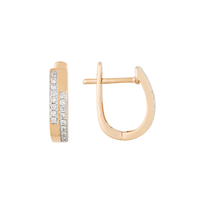 Серьги из золота 585 пробы c бриллиантами, Л 6102 7837 за 26400