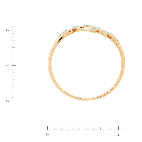 Кольцо из комбинированного золота 585 пробы c 22 бриллиантами, Л58043147 за 11130