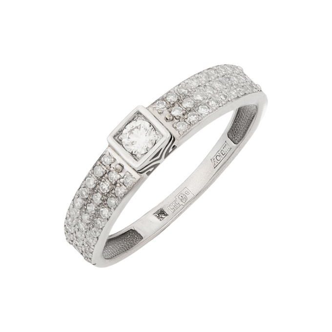 Кольцо из золота 585 пробы c бриллиантами и эмалью