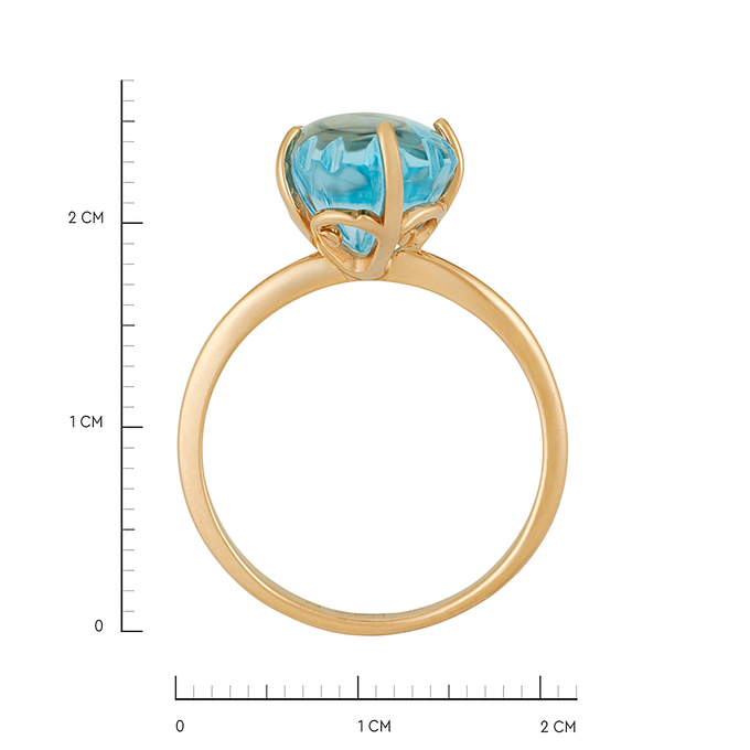 Кольцо из золота 585 пробы c топазом