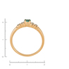 Кольцо из красного золота 585 пробы c 8 бриллиантами и 1 изумрудом