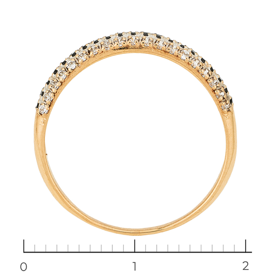 Кольцо из комбинированного золота 585 пробы c фианитами и камнями синтетическими, Л66020687 за 4995