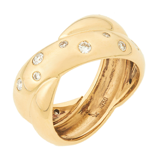 Кольцо из желтого золота 750 пробы c 14 бриллиантами, Л47090748 за 97300