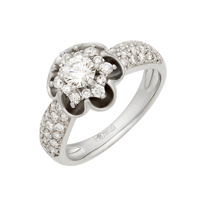 Кольцо из золота 750 пробы c бриллиантами