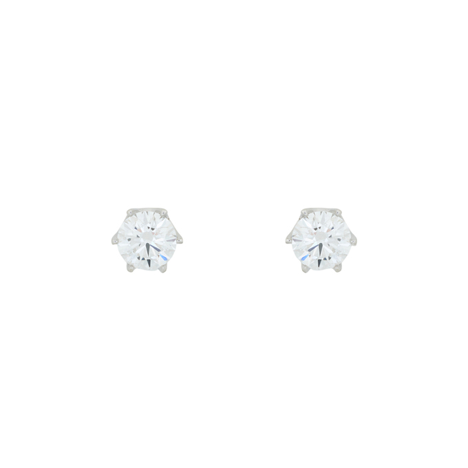Серьги из золота 585 пробы c 2 бриллиантами