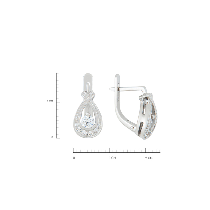 Серьги из золота 585 пробы c 14 фианитами, Л 5207 7184 за 32960