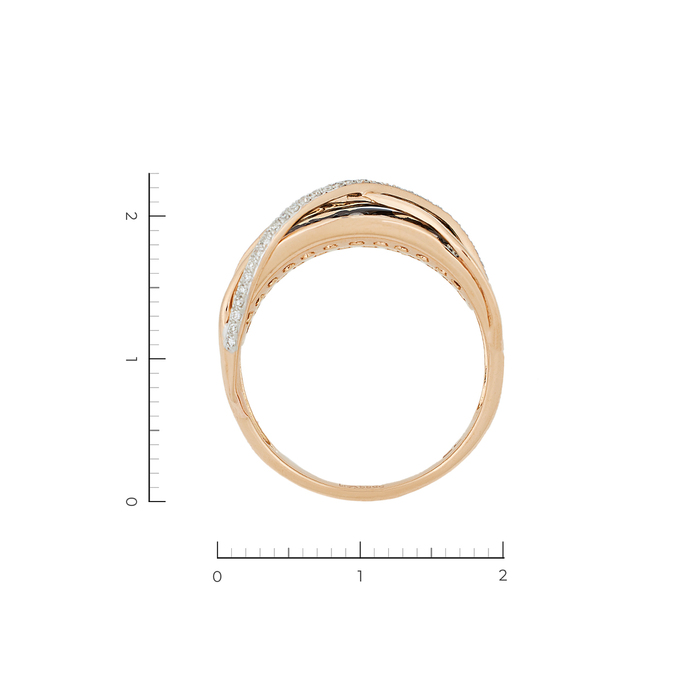 Кольцо из красного золота 585 пробы c 95 бриллиантами, Л 4709 3728 за 47900