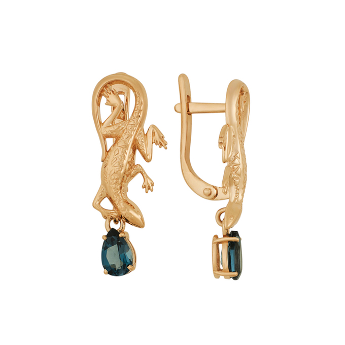 Серьги из золота 585 пробы c топазами Лондон, Ц О007 1855 за 39600