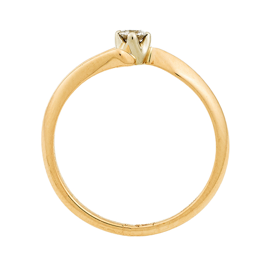 Кольцо из комбинированного золота 585 пробы c 1 бриллиантом, Л20103258 за 15000