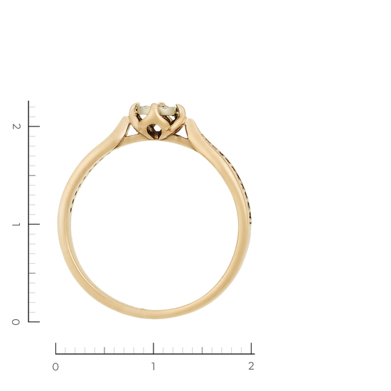 Кольцо из комбинированного золота 585 пробы c 11 бриллиантами, Л37057851 за 7400