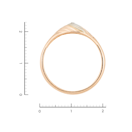 Кольцо из комбинированного золота 585 пробы c 1 бриллиантом, Л05111962 за 16730