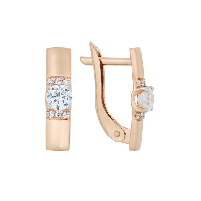 Серьги из золота 585 пробы c фианитами