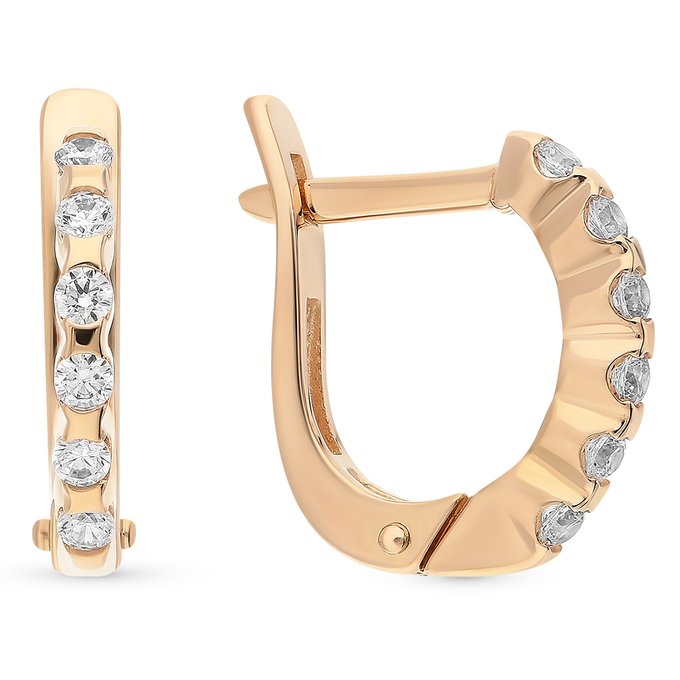 Серьги из золота 585 пробы c фианитами