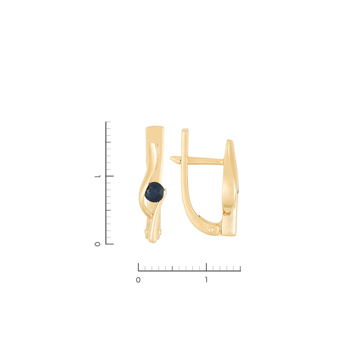 Серьги из золота 585 пробы c 2 сапфирами, Л 1115 8192 за 20940