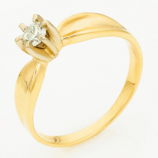 Кольцо из комбинированного золота 585 пробы c 1 бриллиантом Л06113344 фото 1