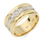 Кольцо из комбинированного золота 585 пробы c 1 бриллиантом 099153 фото 1