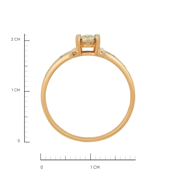 Кольцо из золота 585 пробы c бриллиантами, Л 0911 2693 за 46000